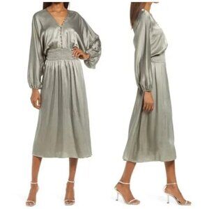 ELLIATT Sporades Long Sleeve Dress in Sage Size Small